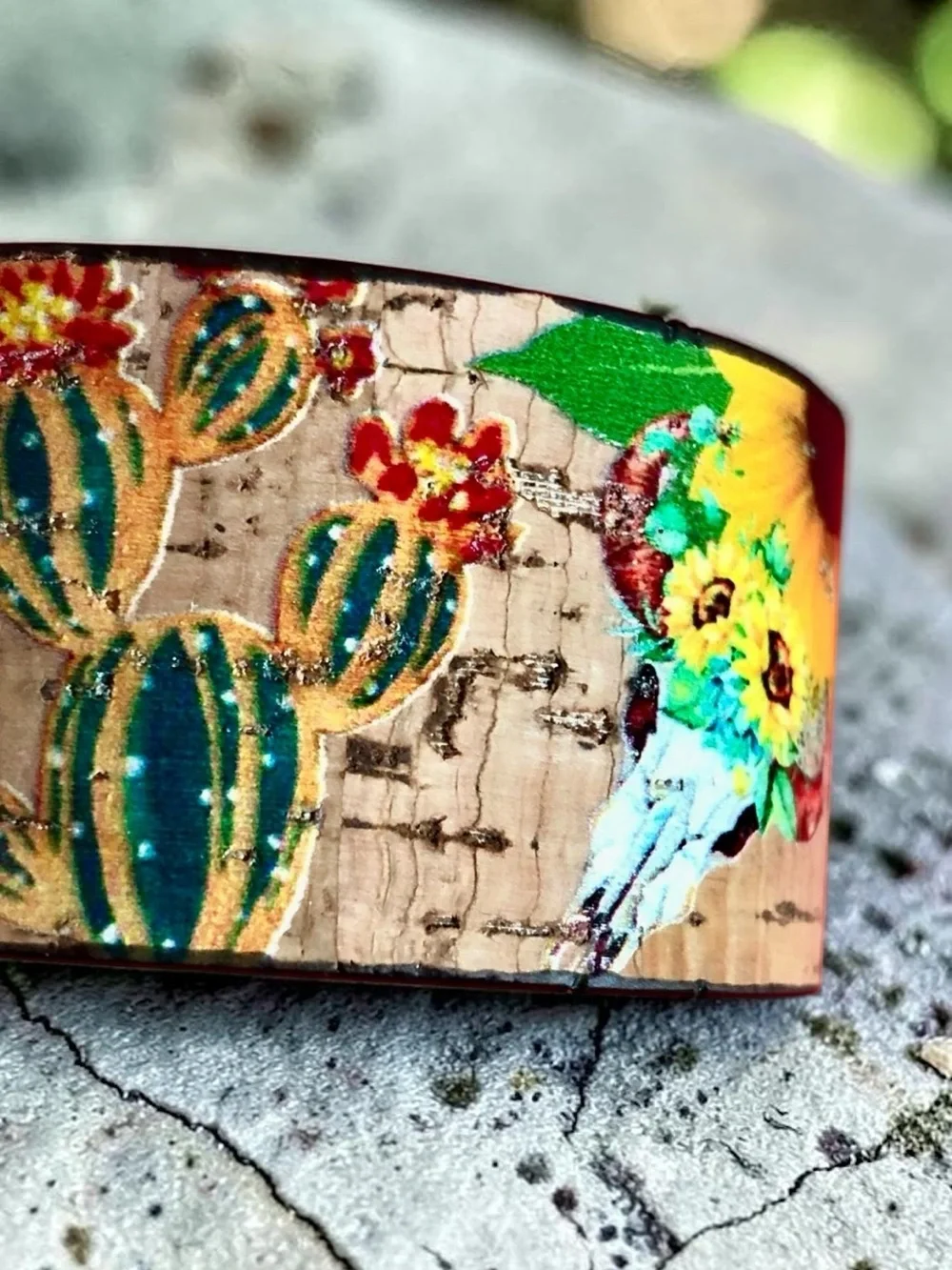 Davinci Multicolor Southwest Style Cuff Bracelet | Western Longhorn Steer Cow